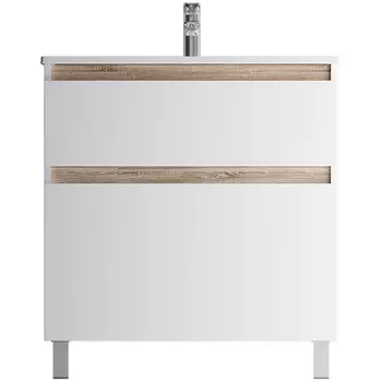 Тумба с раковиной Am.Pm X-Joy 80 напольная, 2 ящика, белый глянец