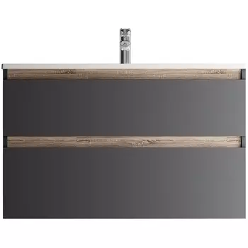 Тумба с раковиной Am.Pm X-Joy 100 подвесная, 2 ящика, черный матовый