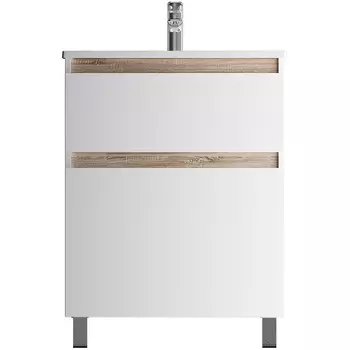 Тумба с раковиной Am.Pm X-Joy 65 напольная, 2 ящика, белый глянец