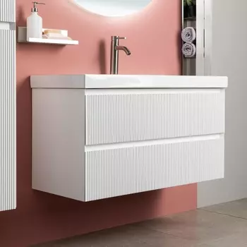 Тумба с раковиной Aquanet Альтера 70 подвесная, белая матовая