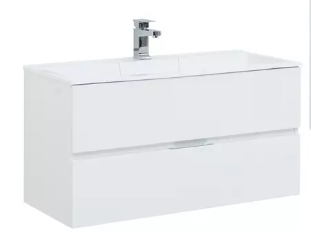 Тумба с раковиной Aquanet Алвита 100 белая