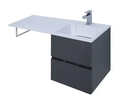 Тумба с раковиной Aquanet Алвита 120 R серый антрацит