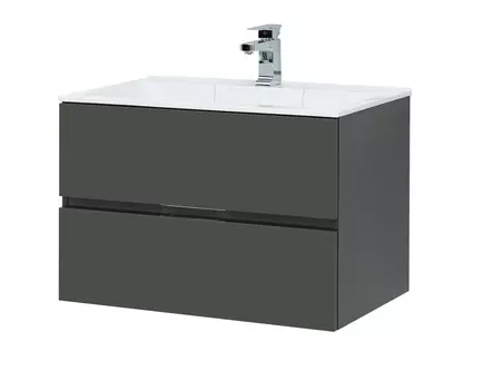 Тумба с раковиной Aquanet Алвита 80 серый антрацит