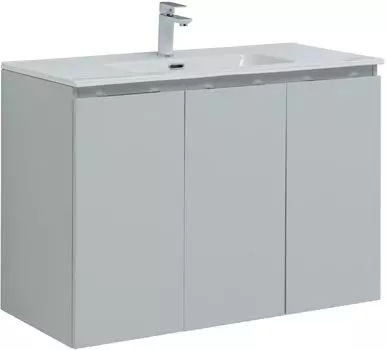 Тумба с раковиной Aquanet Алвита New 100 3 дверцы, серая