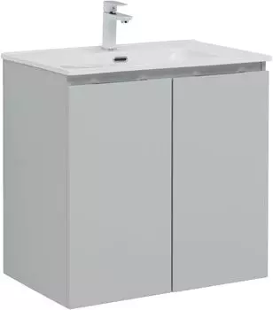 Тумба с раковиной Aquanet Алвита New 70 2 дверцы, серая
