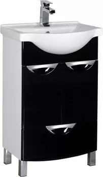 Тумба с раковиной Aquanet Асти 55 М черная