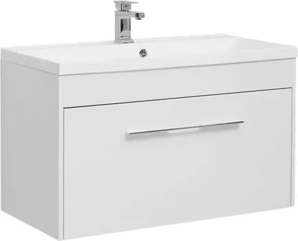 Тумба с раковиной Aquanet Августа 100 белый глянец