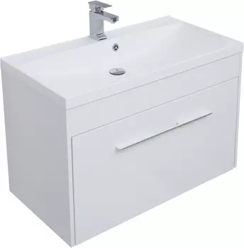 Тумба с раковиной Aquanet Августа 90 белый (ручки хром)