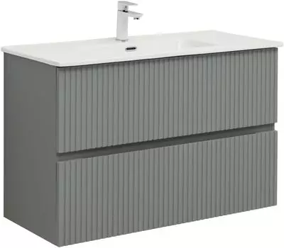 Тумба с раковиной Aquanet Джейн 100 подвесная, мисти грин