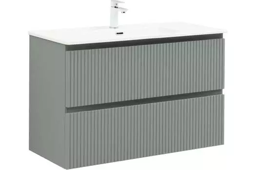Тумба с раковиной Aquanet Джейн (Flat) 100 подвесная, мисти грин