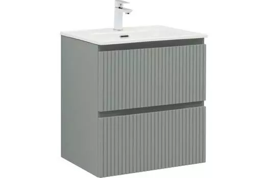 Тумба с раковиной Aquanet Джейн (Flat) 60 подвесная, мисти грин