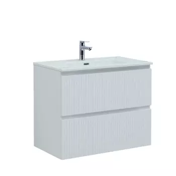 Тумба с раковиной Aquanet Джейн (Flat) 80 подвесная, белая матовая