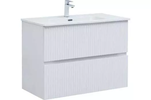 Тумба с раковиной Aquanet Джейн (Flat) 90 подвесная, белая матовая