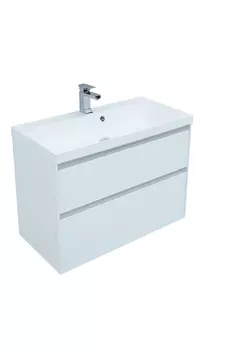 Тумба с раковиной Aquanet Гласс 90