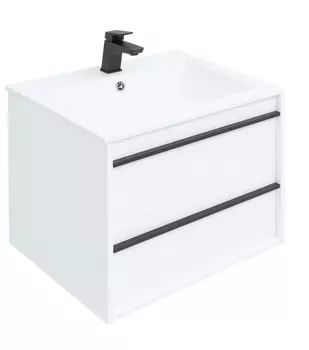 Тумба с раковиной Aquanet Lino 60 белый матовый