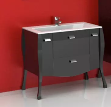 Тумба с раковиной Aquanet Мадонна 90 черная