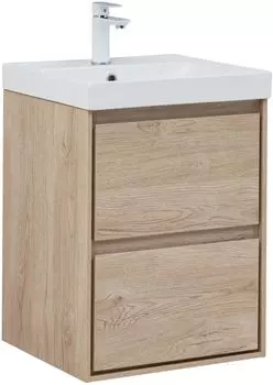 Тумба с раковиной Aquanet Милан 50 подвесная, дуб светлый