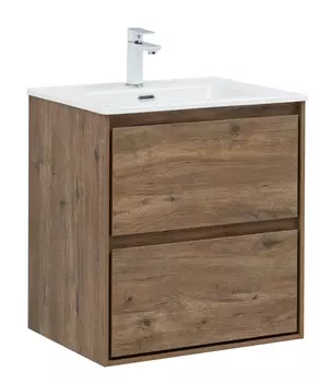 Тумба с раковиной Aquanet Милан 60 подвесная, дуб рустикальный