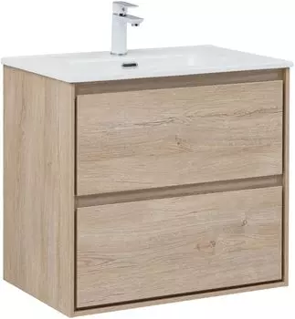 Тумба с раковиной Aquanet Милан 70 подвесная, дуб светлый