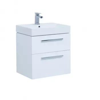 Тумба с раковиной Aquanet Nova 60 (Slim Synergy) белый (2 ящика)