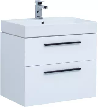 Тумба с раковиной Aquanet Nova 70 (Slim Synergy) белый (2 ящика)