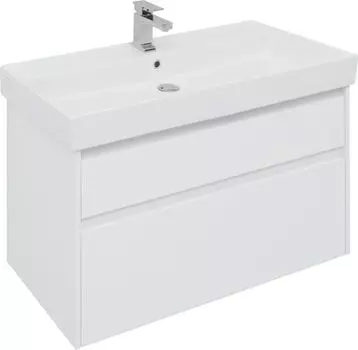Тумба с раковиной Aquanet Nova Lite 100 (Slim Synergy) белый (2 ящика)