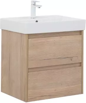 Тумба с раковиной Aquanet Nova Lite 60 дуб крафт, 2 ящика