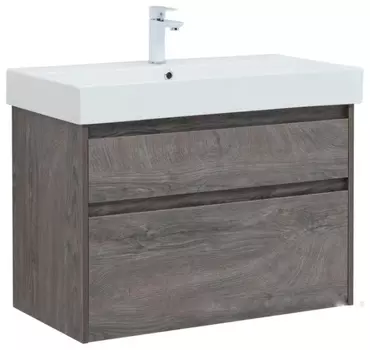 Тумба с раковиной Aquanet Nova Lite 85 дуб рошелье (2 ящика)
