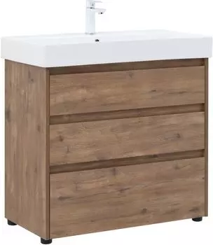 Тумба с раковиной Aquanet Nova Lite 85 дуб рустикальный, 3 ящика