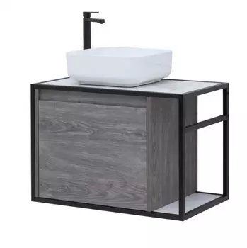 Тумба с раковиной Aquanet Nova Lite Loft 75 L дуб рошелье