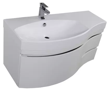 Тумба с раковиной Aquanet Опера 1-115 белая с ящиком L