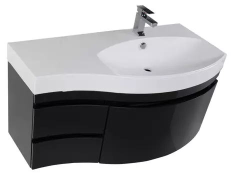 Тумба с раковиной Aquanet Опера 1-115 черная с ящиком R