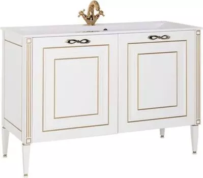 Тумба с раковиной Aquanet Паола 120 белый/золото