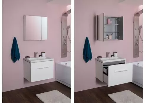 Тумба с раковиной Aquanet Порто 70 белая