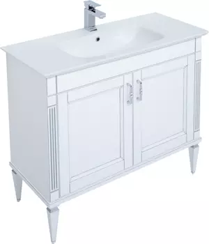 Тумба с раковиной Aquanet Селена 105 белый/серебро (2 дверцы)