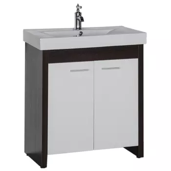 Тумба с раковиной Aquanet Тиана 75 венге/белый