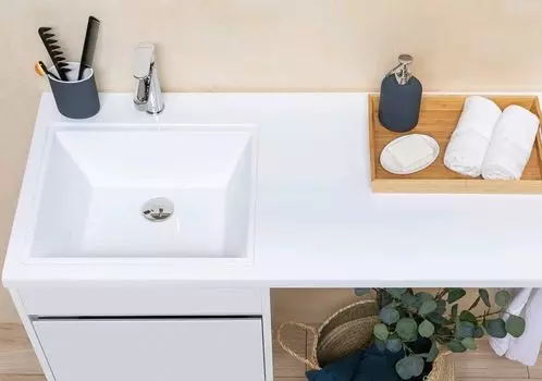 Тумба с раковиной Aquanet Токио 110 L напольная (1 ящик, б/к)