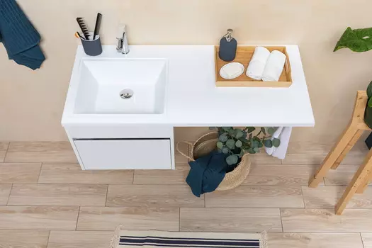 Тумба с раковиной Aquanet Токио 110 L подвесная (1 ящик)