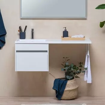 Тумба с раковиной Aquanet Токио 58 1 ящик