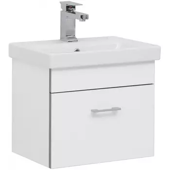 Тумба с раковиной Aquanet Верона 50 (Moduo Slim) подвесная, белая