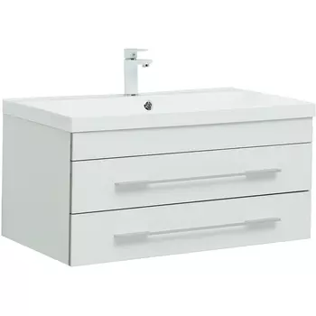 Тумба с раковиной Aquanet Верона 90 New белая матовая