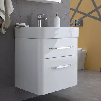 Тумба с раковиной Aquanet Виченца 60 белый глянец