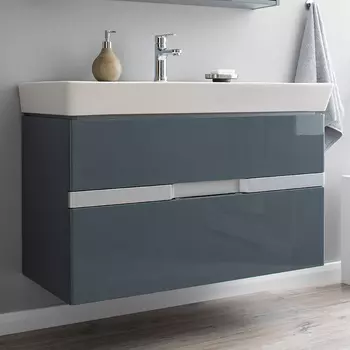 Тумба с раковиной Aquanet Виго 100 сине-серая