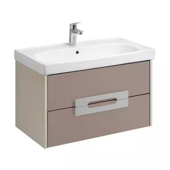 Тумба с раковиной Aquaton Ар-Деко 85 подвесная, 2 ящика, кашемир