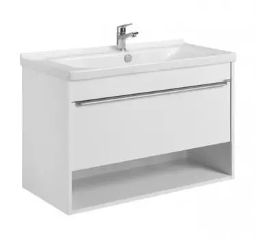 Тумба с раковиной Aquaton Хоуп 100 подвесная, 1 ящик, белый матовый