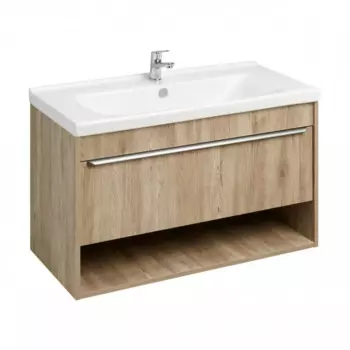 Тумба с раковиной Aquaton Хоуп 100 подвесная, 1 ящик, орех