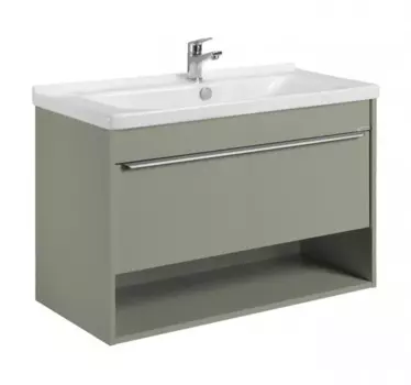 Тумба с раковиной Aquaton Хоуп 100 подвесная, 1 ящик, хаки