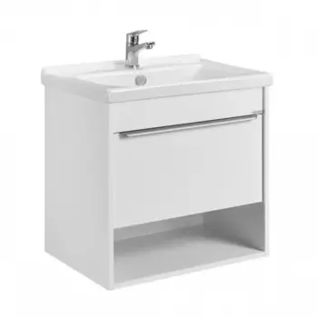 Тумба с раковиной Aquaton Хоуп 60 подвесная, 1 ящик, белый матовый