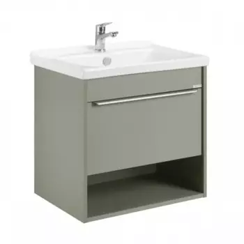 Тумба с раковиной Aquaton Хоуп 60 подвесная, 1 ящик, хаки