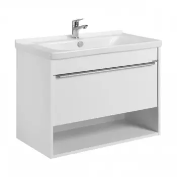 Тумба с раковиной Aquaton Хоуп 80 подвесная, 1 ящик, белый матовый